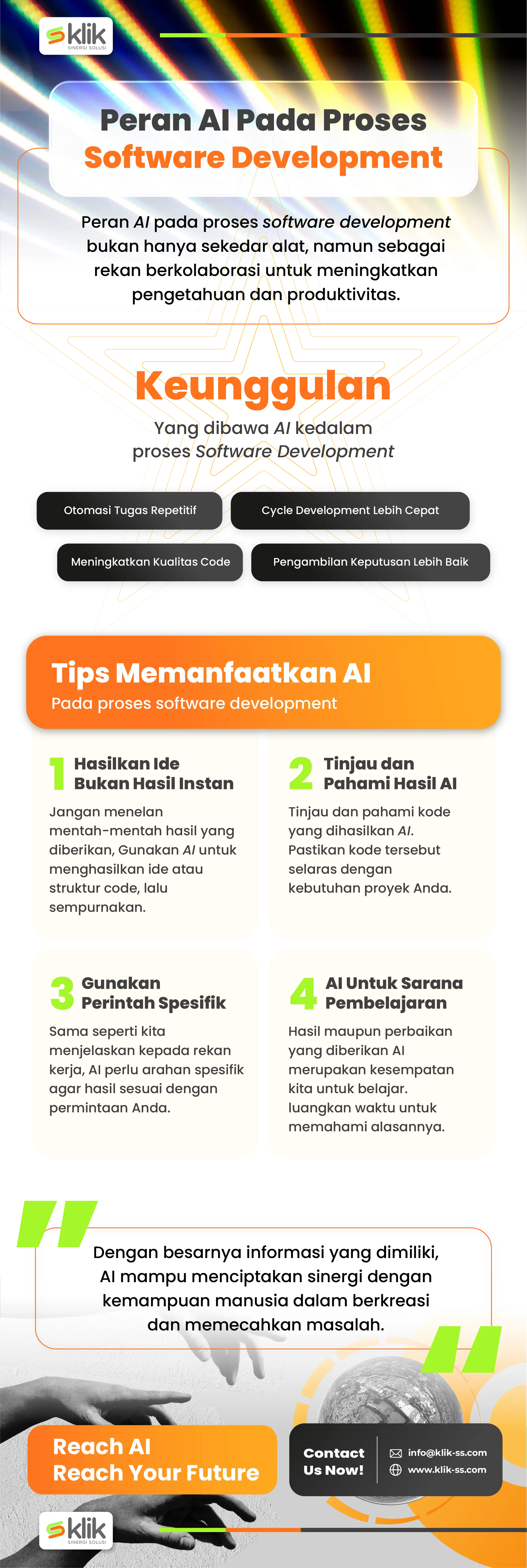 Peran dan tips memanfaatkan AI dalam Software Development | Klik Sinergi Solusi